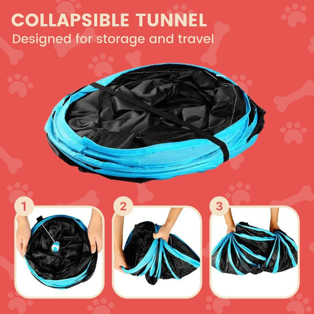 Floofi 4 Holes Cat Tunnel (Red) - PT-CT-118-QQQ