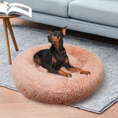 Pawfriends Pet Dog Bedding Warm Plush Round Comfortable Nest Comfy Sleep kennel Pink XXL
