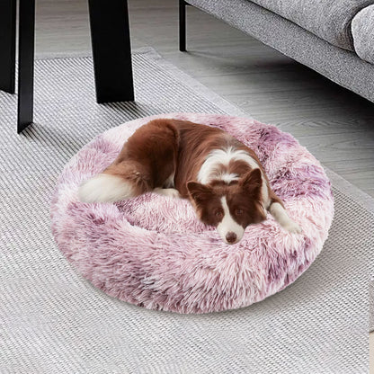 Pawfriends Cat Dog Pet Calming Bed Warm Soft Plush Round Nest Comfy Sleeping Kennel Cave AU