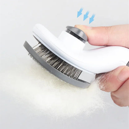 Pawfriends Pet Dog Cat Comb Brush Remove Floating Hair Hairdressing Self-Cleaning  Comb