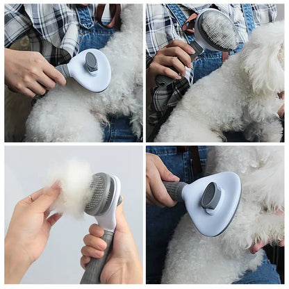 Pawfriends Pet Dog Cat Grooming Comb Brush Tool Gently Removes Loose Knots Mats Grey